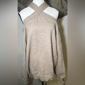 SHEIN Off-Shoulder Beige Sweater